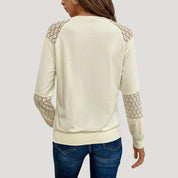 Lace patchwork long sleeve top