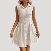 Sleeveless button-down shirt dress