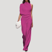 Women’s wide leg one shoulder wedding guest jumpsuit