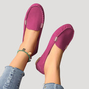 Women’s slip-on driving loafers with stitched detail