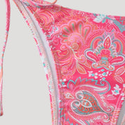 Paisley print tie-side bikini set