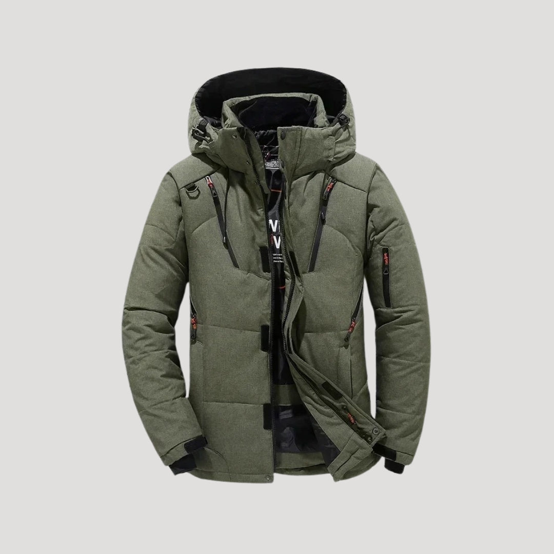 Men waterproof hooded puffer jacket