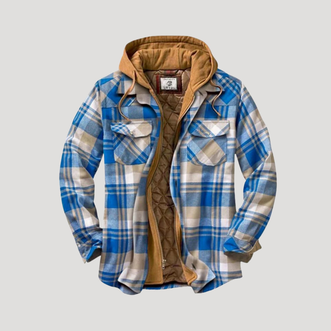 Men's flannel padded shirt jacket