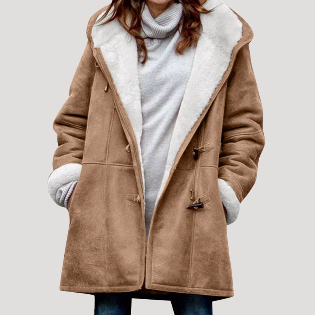 Women’s fleece lined long waterproof winter coat