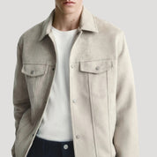 Men’s suede bomber jacket smart casual winter style