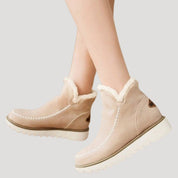 Women’s waterproof fur lined suede winter ankle boots