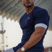 Men's spring casual outdoor sports fashion fitness t-shirt