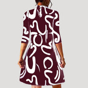 Women’s printed high neck shift tunic dress