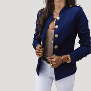 Women’s tailored spring jacket with button fastening
