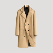 Double-breasted wool overcoat