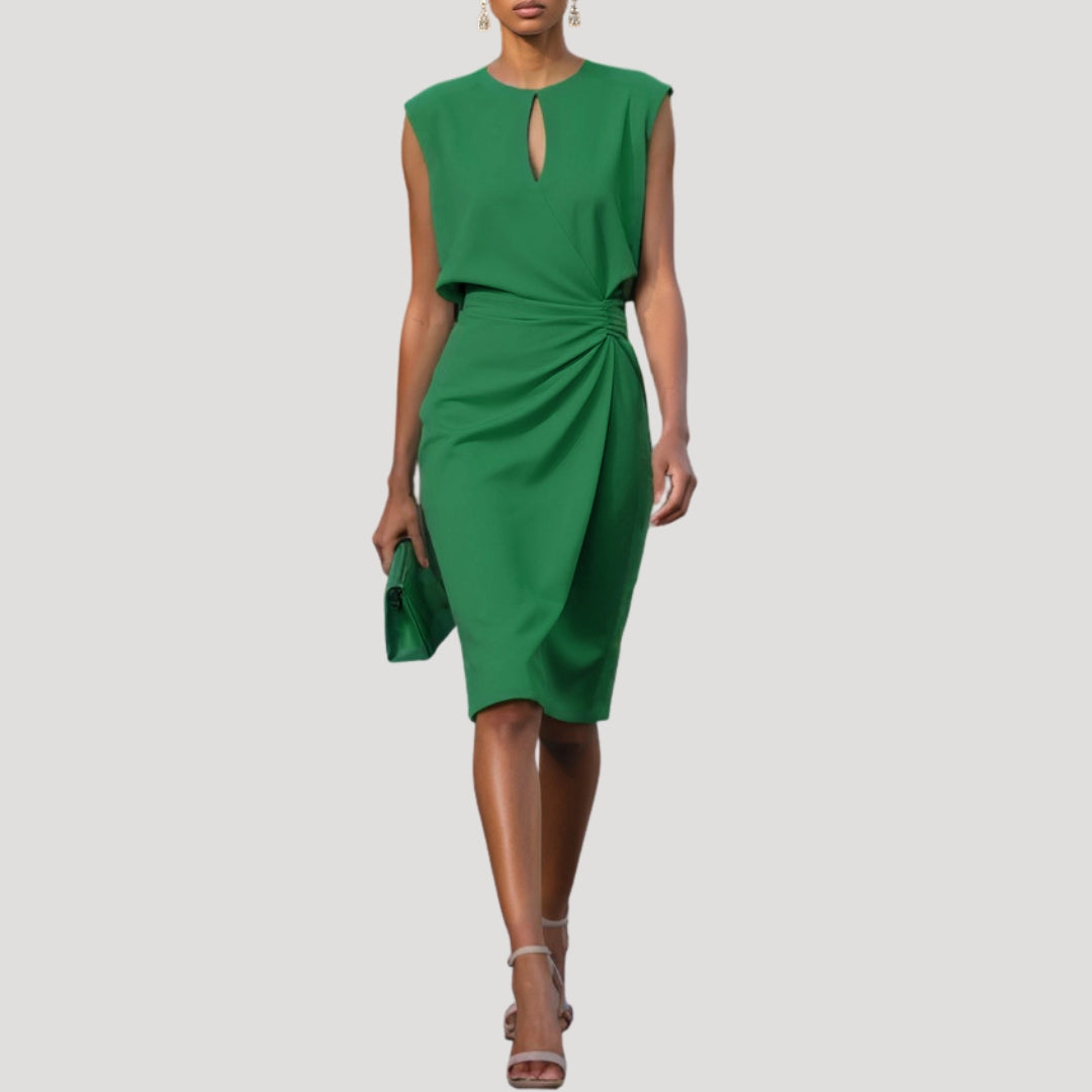 Women’s sleeveless draped midi dress