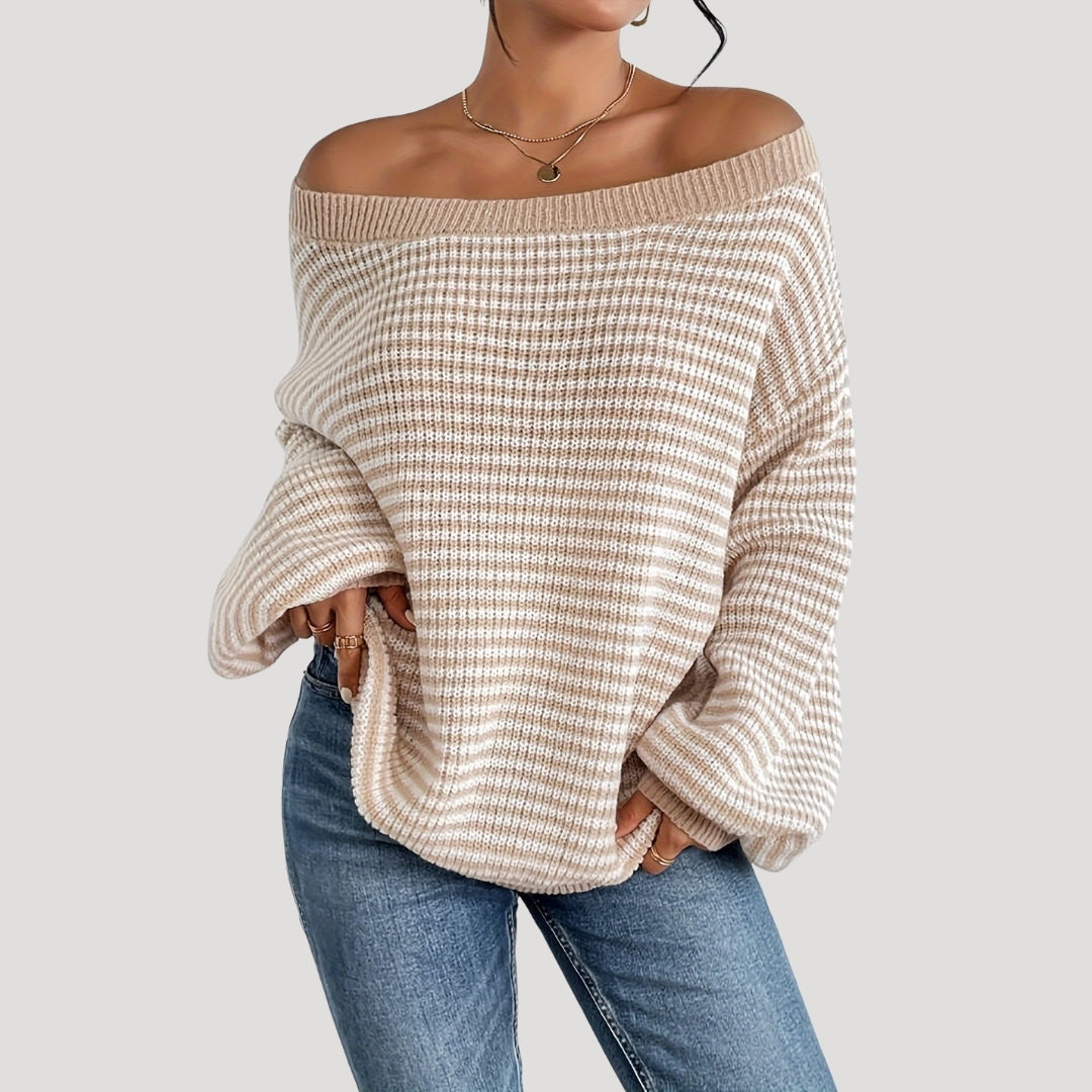 Women's oversized striped knit jumper sweater