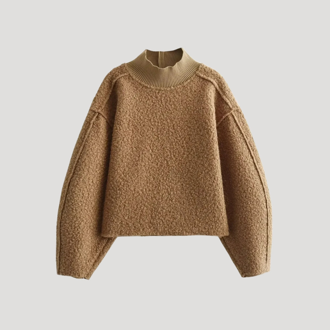 Women textured high-neck sweater