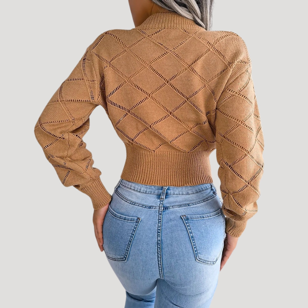 Women's cropped knit pullover sweater