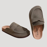Women’s suede slip ins – wide fit flat clogs