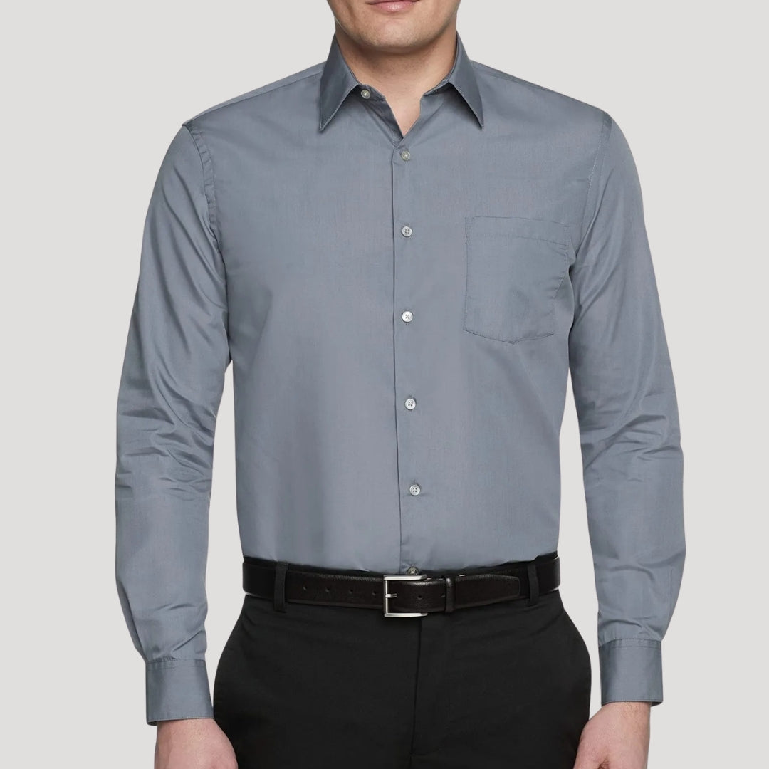 Men’s long sleeve formal button front work shirt