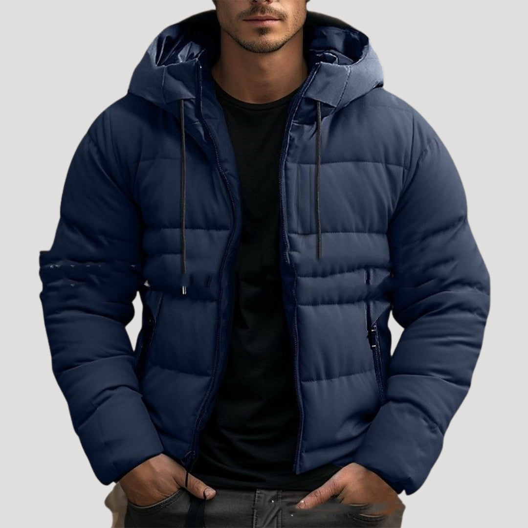 Men’s puffer hooded winter waterproof quilted jacket