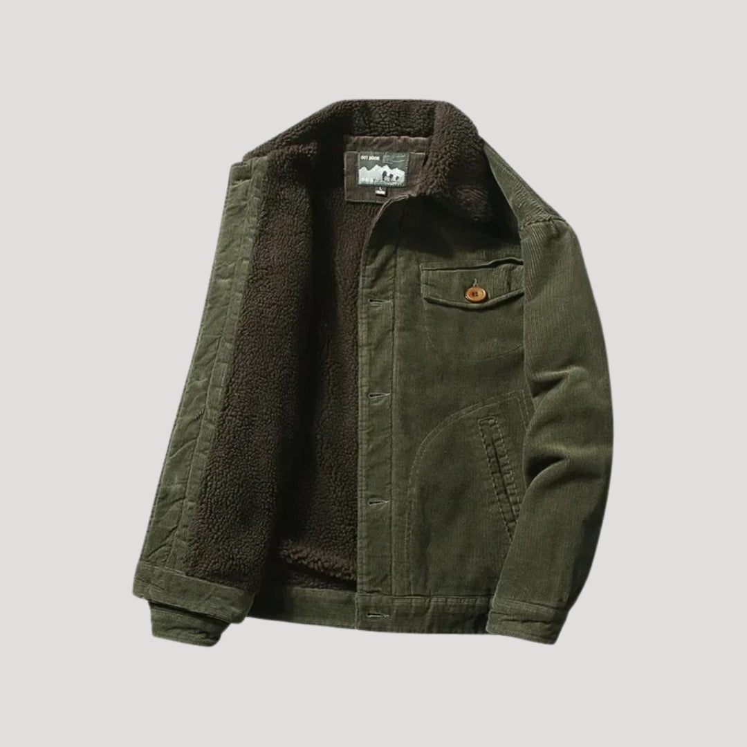 Men corduroy sherpa-lined jacket