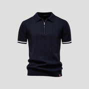 Men's summer knitted short sleeve polo shirt