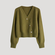 Women’s chunky knit v neck button up cardigan
