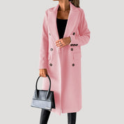 Women’s long winter coat – double breasted tailored fit