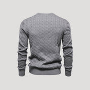 Men cable-knit cotton sweater