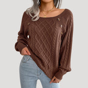Women’s cable knit jumper soft knitted winter style