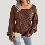 Women’s cable knit jumper soft knitted winter style