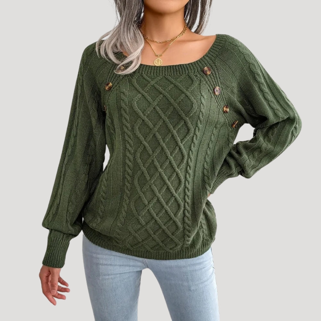 Women’s cable knit jumper soft knitted winter style