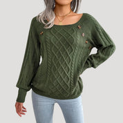 Women’s cable knit jumper soft knitted winter style