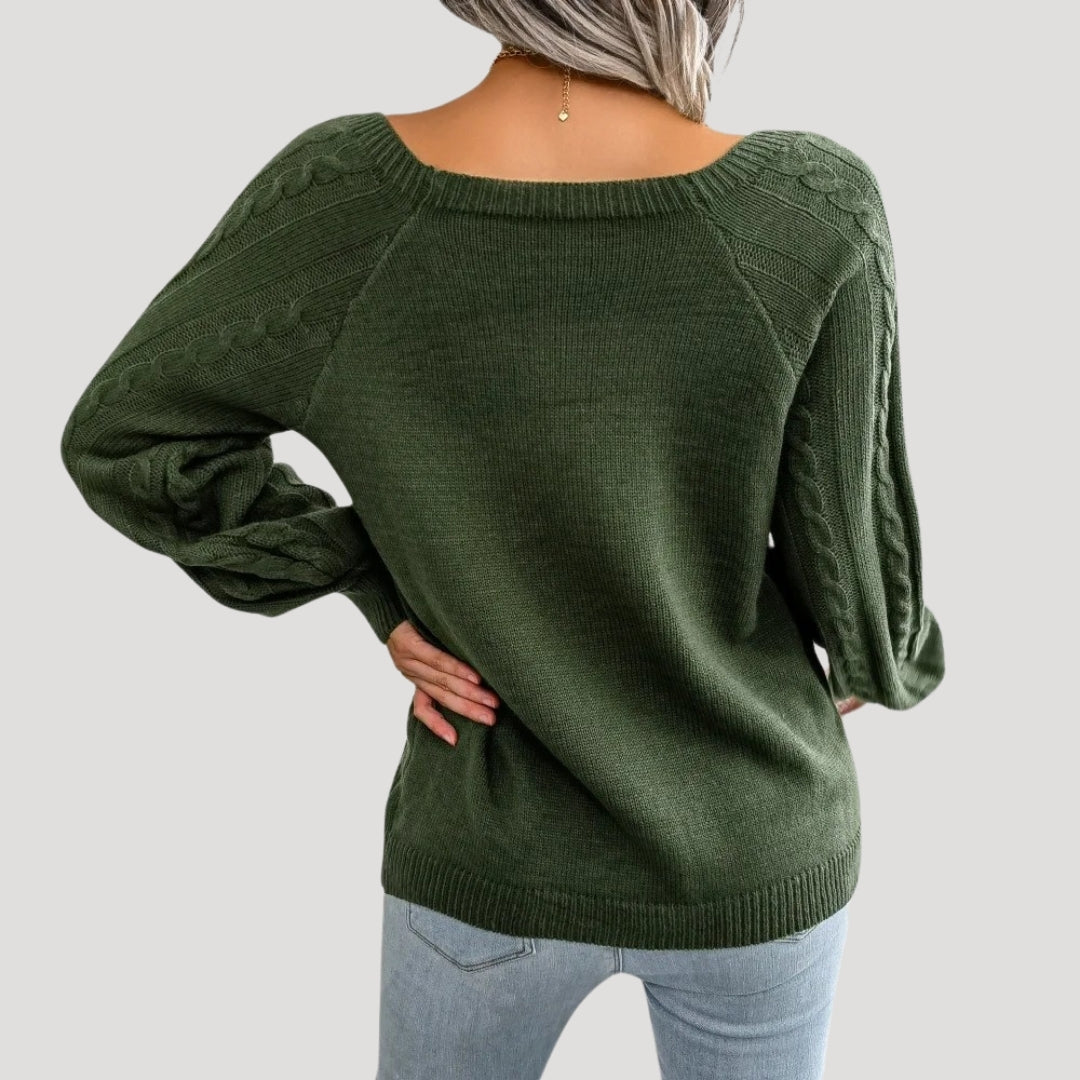 Women’s cable knit jumper soft knitted winter style