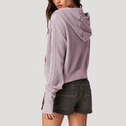 Women’s cropped zip up knit jumper top