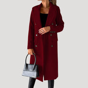 Women’s long winter coat – double breasted tailored fit