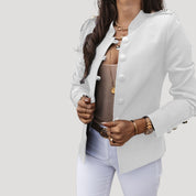 Women’s tailored spring jacket with button fastening