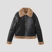 Women faux shearling aviator jacket