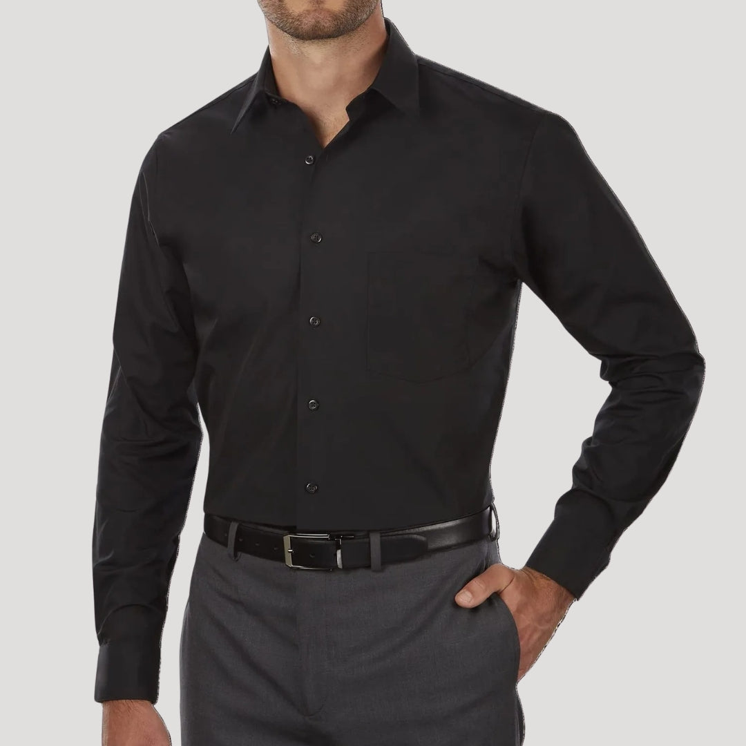 Men’s long sleeve formal button front work shirt