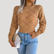 Women's cropped knit pullover sweater