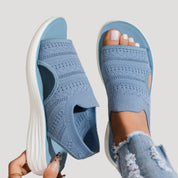 Women’s knit slip on flat walking sandals