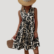 Women’s sleeveless tiered printed dress