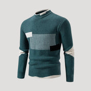 Graphic knit mock-neck sweater