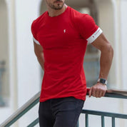 Men's spring casual outdoor sports fashion fitness t-shirt