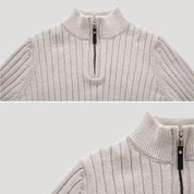 Men ribbed half-zip pullover