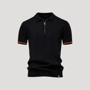 Men's summer knitted short sleeve polo shirt