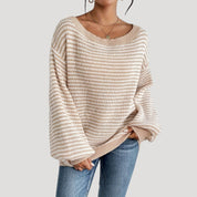 Women's oversized striped knit jumper sweater