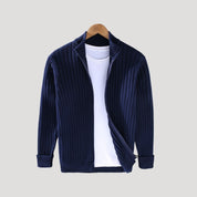 Men’s chunky knit winter zip up cardigan jacket