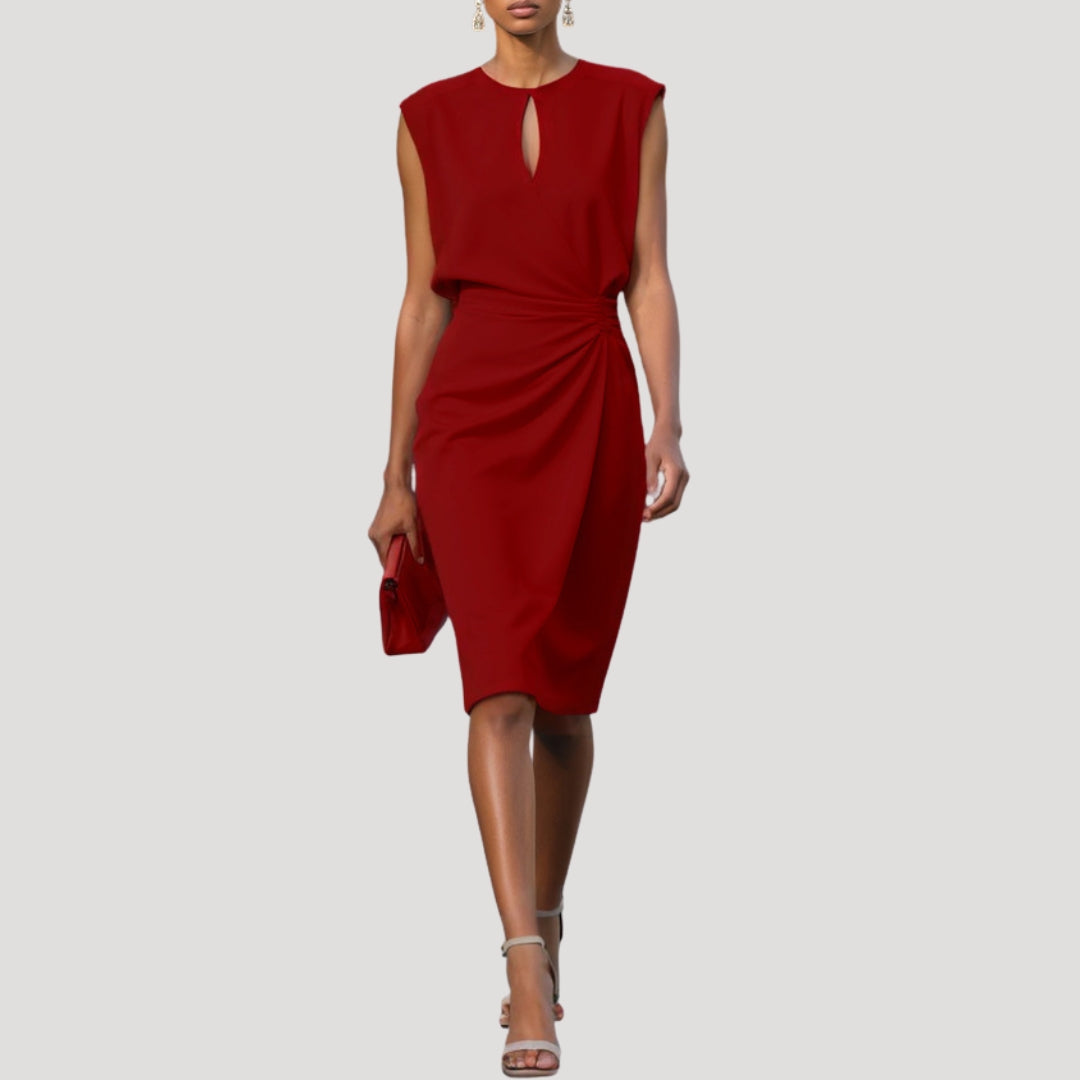 Women’s sleeveless draped midi dress
