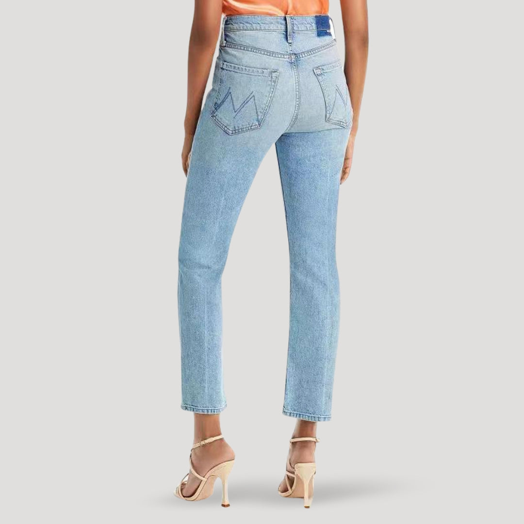 High-waist straight-leg jeans