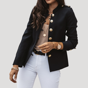Women’s tailored spring jacket with button fastening