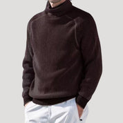 Men’s ribbed knit turtleneck high neck winter jumper