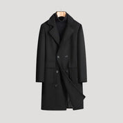 Double-breasted wool overcoat